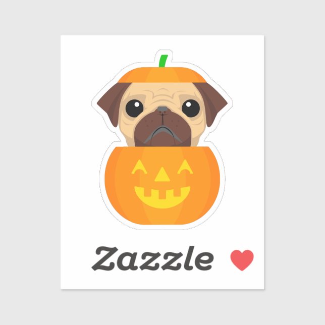 Halloween Pugkin Sticker (Blatt)