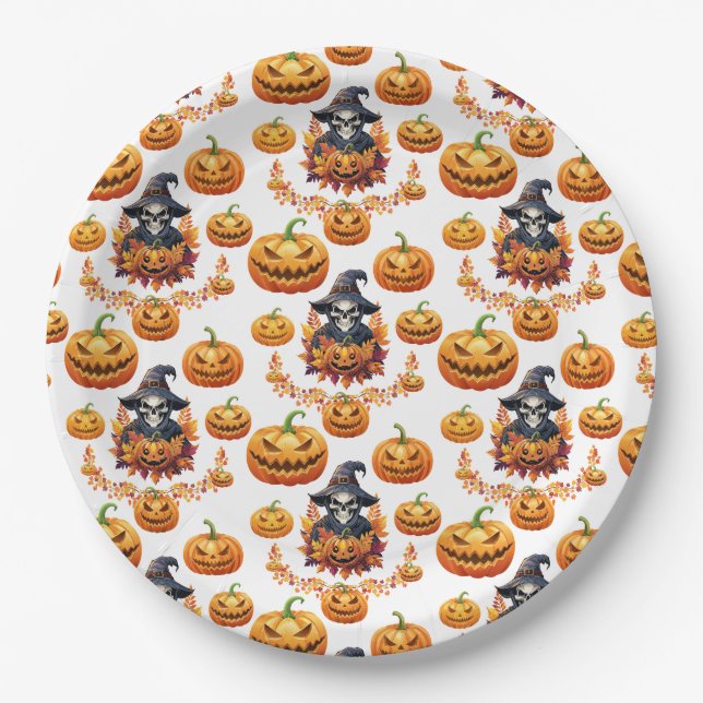 Halloween Pumpin Patch Pappteller (Vorderseite)