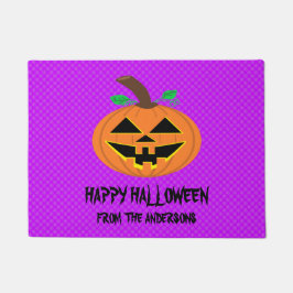 Halloween Pumpkin auf der Lila Doormat Fußmatte