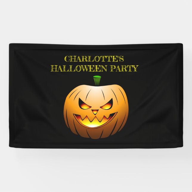 Halloween Pumpkin auf einem Party-Banner Banner (Horizontal)