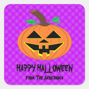 Halloween Pumpkin auf Lila Stickers