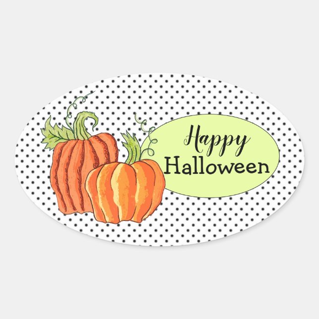 Halloween Pumpkin-Aufkleber (Blatt 4) Ovaler Aufkleber (Vorderseite)