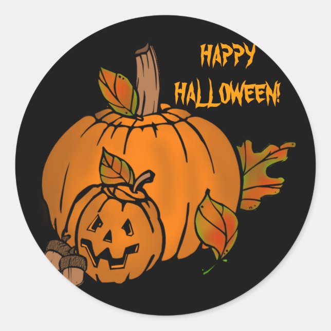 Halloween Pumpkin-Aufkleber Runder Aufkleber (Vorderseite)