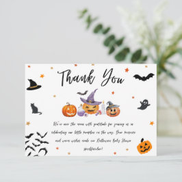 Halloween Pumpkin Baby Dusche Dankeskarte