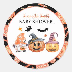 Halloween Pumpkin Baby Dusche Runder Aufkleber