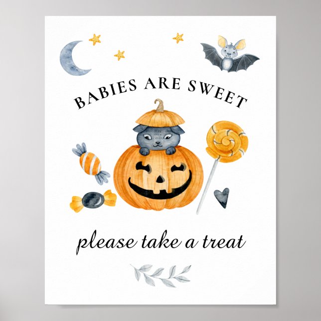 Halloween Pumpkin Baby Duschvorrichtung Süßigkeite Poster (Vorne)