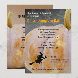 Halloween Pumpkin Ball + Menü Hexeneinladung Einladung