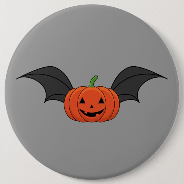 Halloween Pumpkin Bat Button (Vorderseite)