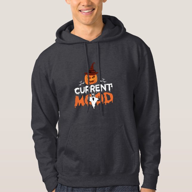 Halloween Pumpkin Bat Current Mood Horror Hoodie (Vorderseite)