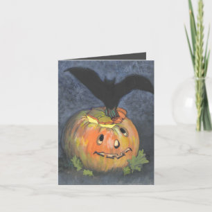 Halloween Pumpkin Bat Faltkarte Dankeskarte