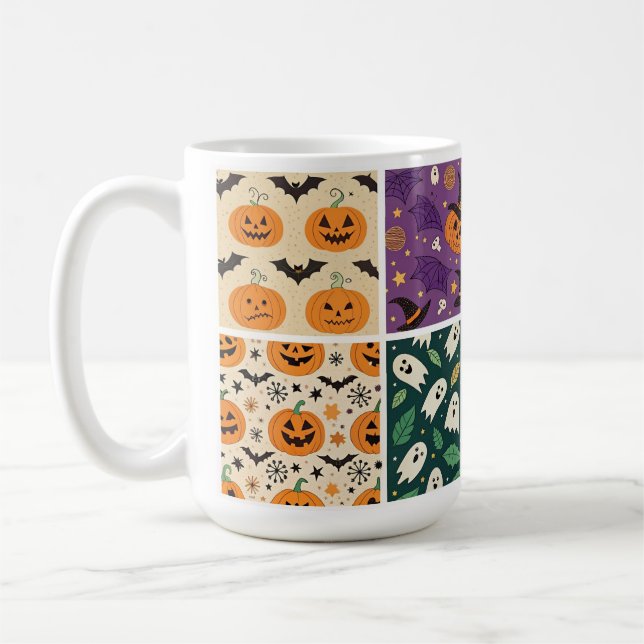 "Halloween Pumpkin Bat Pattern Tasse" Kaffeetasse (Links)