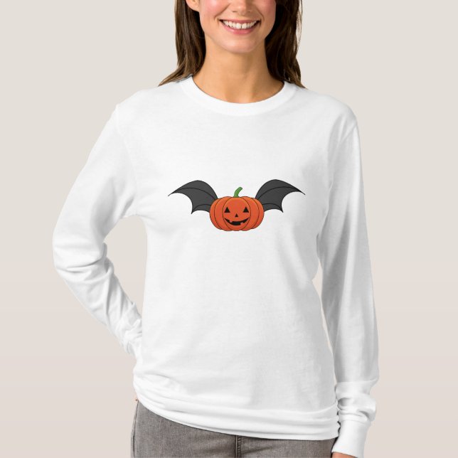 Halloween Pumpkin Bat T-Shirt (Vorderseite)
