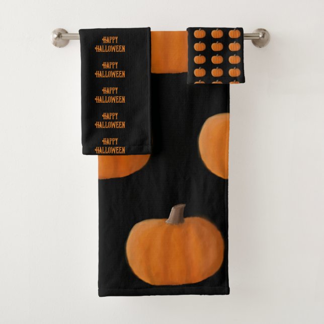 Halloween Pumpkin Bath Handtuch Set (Insitu)
