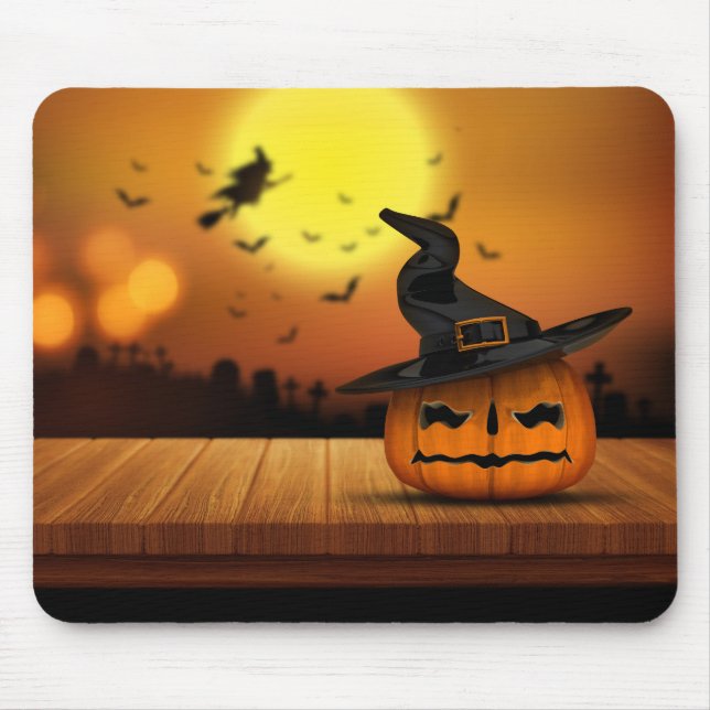 Halloween Pumpkin Bats & Hexen #3 Mousepad (Vorne)