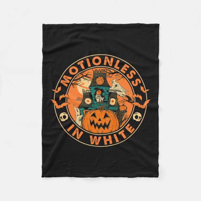 Halloween Pumpkin Beängstigend Fun Motionlesses in Fleecedecke (Vorderseite)