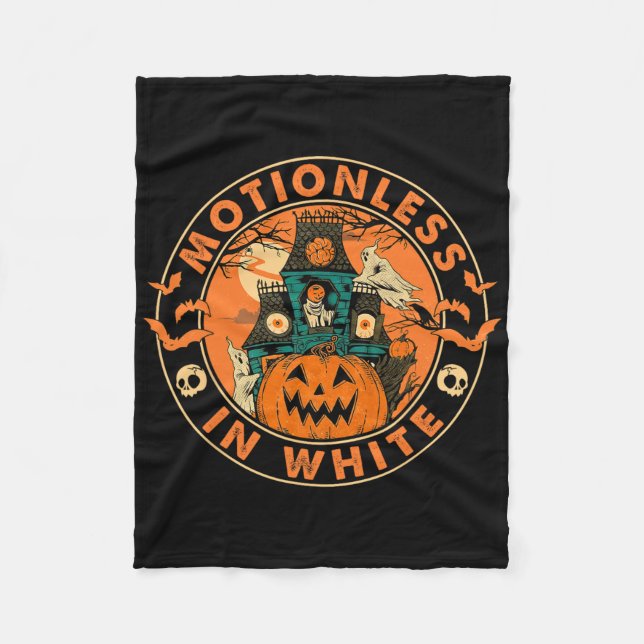 Halloween Pumpkin Beängstigend Fun Motionlesses in Fleecedecke (Vorderseite)