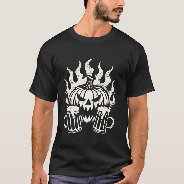 Halloween Pumpkin Ber Spooky Party Drink Design T-Shirt (Vorderseite)