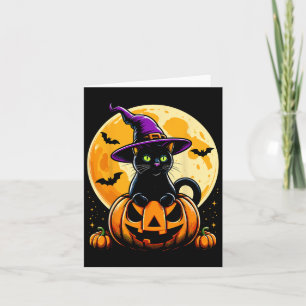 Halloween Pumpkin Black Cat Karte