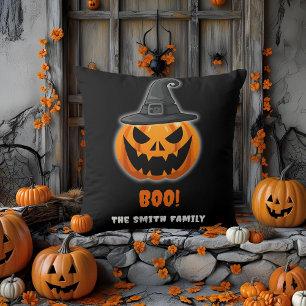 Halloween Pumpkin "BOO" - Personalisierter Name Kissen