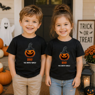 Halloween Pumpkin "BOO" - Personalisierter Name Kleinkind T-shirt