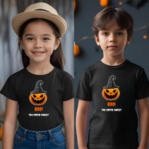 Halloween Pumpkin "BOO" - Personalisierter Name Kleinkind T-shirt