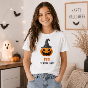Halloween Pumpkin "BOO" - Personalisierter Name T-Shirt