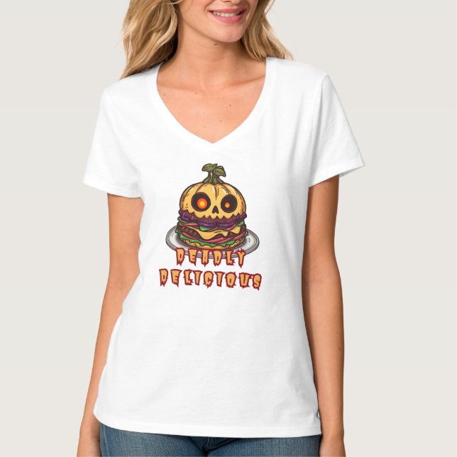 Halloween Pumpkin Burger woman  tshirt (Devant)