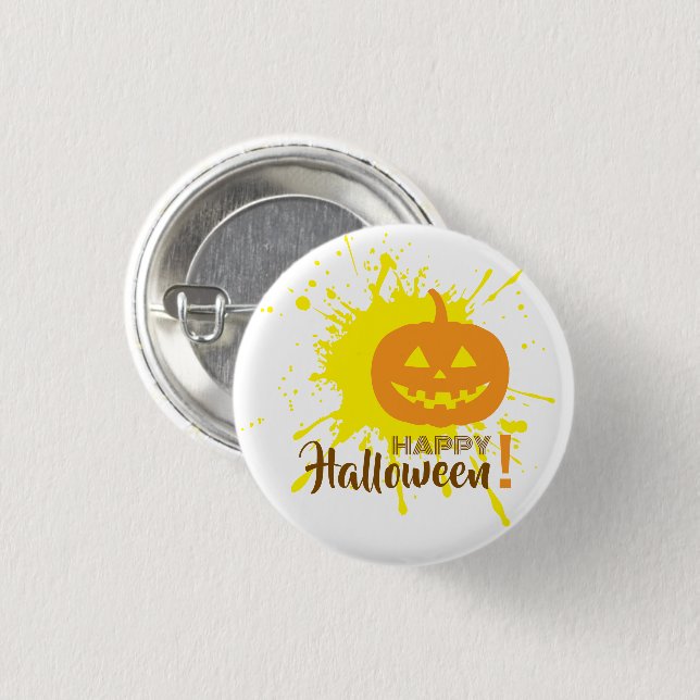 Halloween Pumpkin Button (Vorne & Hinten)