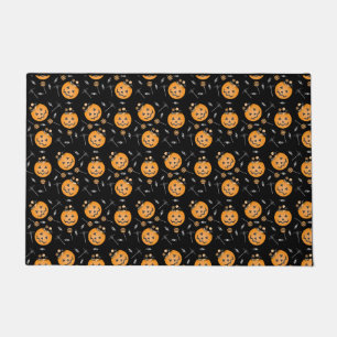 Halloween Pumpkin Candy Bucket Black Orange Fußmatte