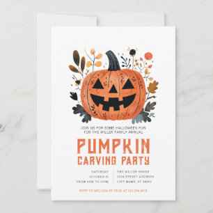 Halloween Pumpkin Carving Party Einladungen