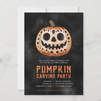 Halloween Pumpkin Carving Party Einladungen