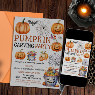 Halloween Pumpkin Carving Party für Kinder und Erw Einladung