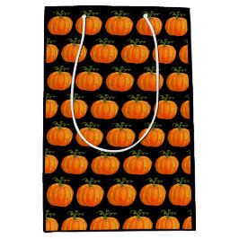 Halloween Pumpkin Cat Niedliches Muster Orange Fal Mittlere Geschenktüte