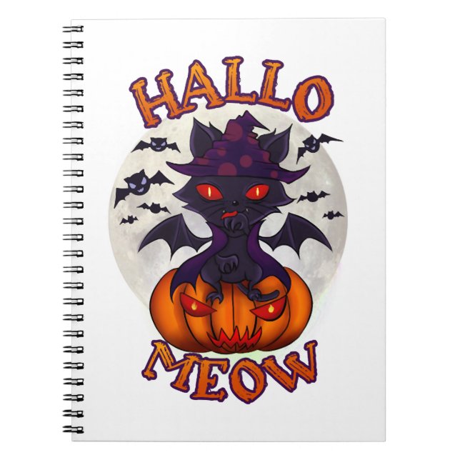 Halloween Pumpkin Catoween Notizblock (Vorderseite)