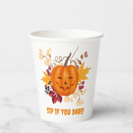 Halloween Pumpkin Coffee Cup - "Sip If you wage!" Pappbecher