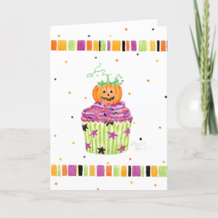 Halloween Pumpkin Cupcake Grußkarte Karte
