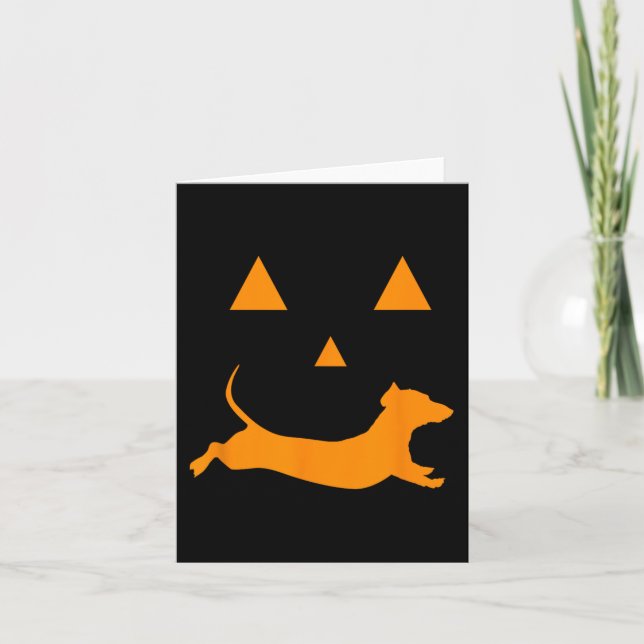 Halloween Pumpkin Dackel Jack-o-lantern Costum Karte (Vorderseite)