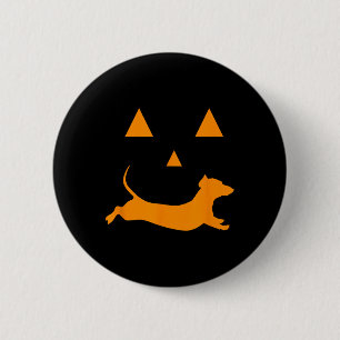Halloween Pumpkin Dackel Jack-o-Laterne Kostüm Button