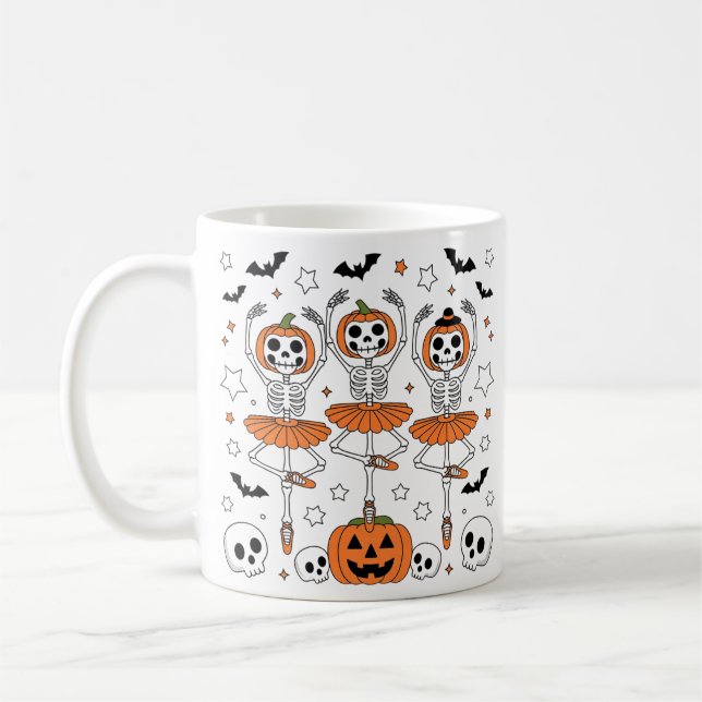 Halloween Pumpkin Dance Spooky Sips für die Saison Kaffeetasse (Links)