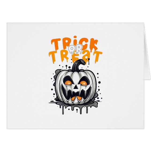 Halloween Pumpkin Design Trick oder Treat (Vorderseite (Horizontal))