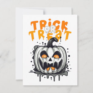 Halloween Pumpkin Design Trick oder Treat RSVP Karte