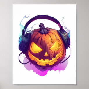 Halloween Pumpkin DJ Party Poster