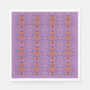 Halloween Pumpkin Doodle Nahtloses Muster Serviette