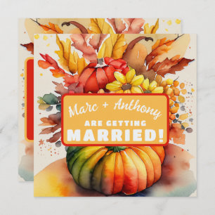 Halloween Pumpkin Erntedank Cornucopia Wedding Save The Date