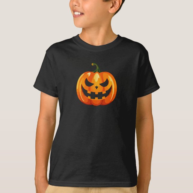 Halloween Pumpkin Face Beängstigend T-Shirt (Vorderseite)