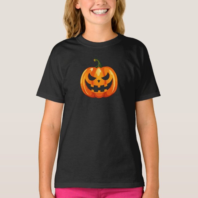 Halloween Pumpkin Face Beängstigend T-Shirt (Vorderseite)