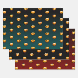 Halloween Pumpkin Face Geschenkpapier Set