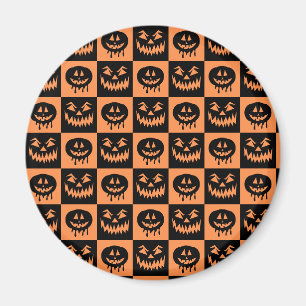 Halloween Pumpkin Face Ghost Spooky Muster Magnet