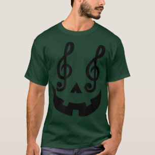 Halloween Pumpkin Face Musiknotens Music Teacher G T-Shirt
