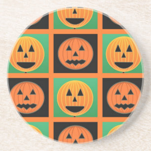 Halloween pumpkin face pattern getränkeuntersetzer